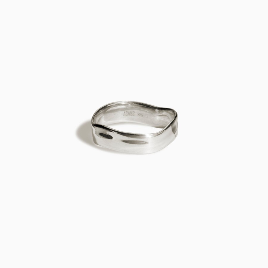 Engravable AGMES | Wave Ring