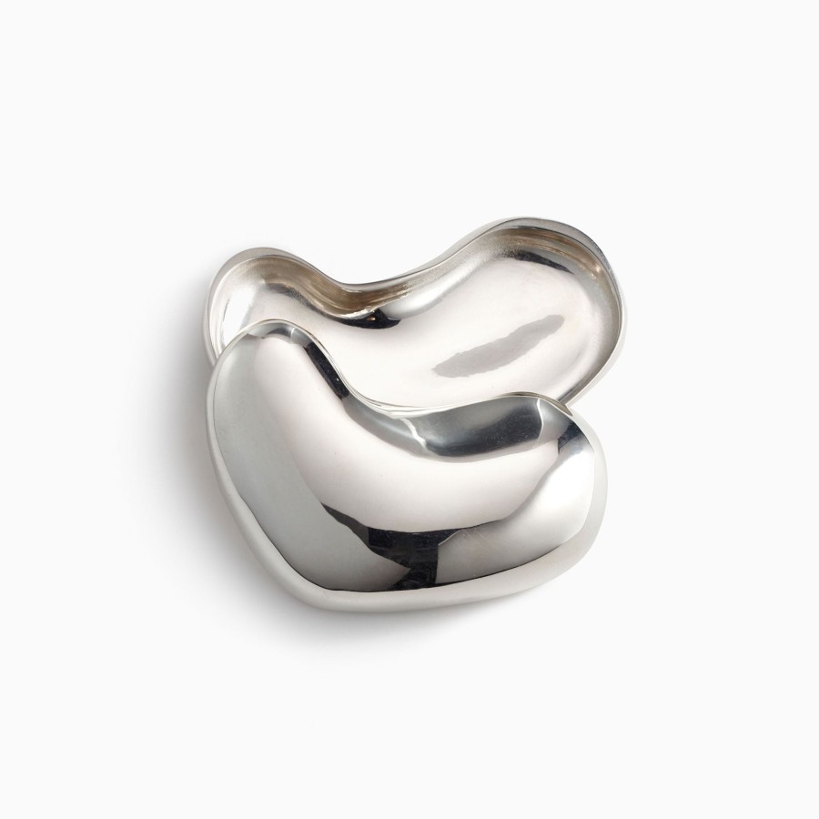 Engravable AGMES | Sculpted Heart Box Sterling Silver