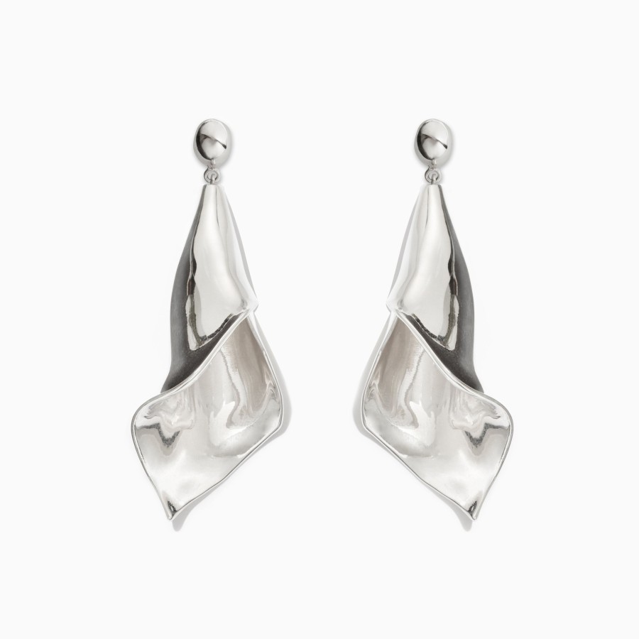 Botanical AGMES | Medium Calla Earrings Sterling Silver Top